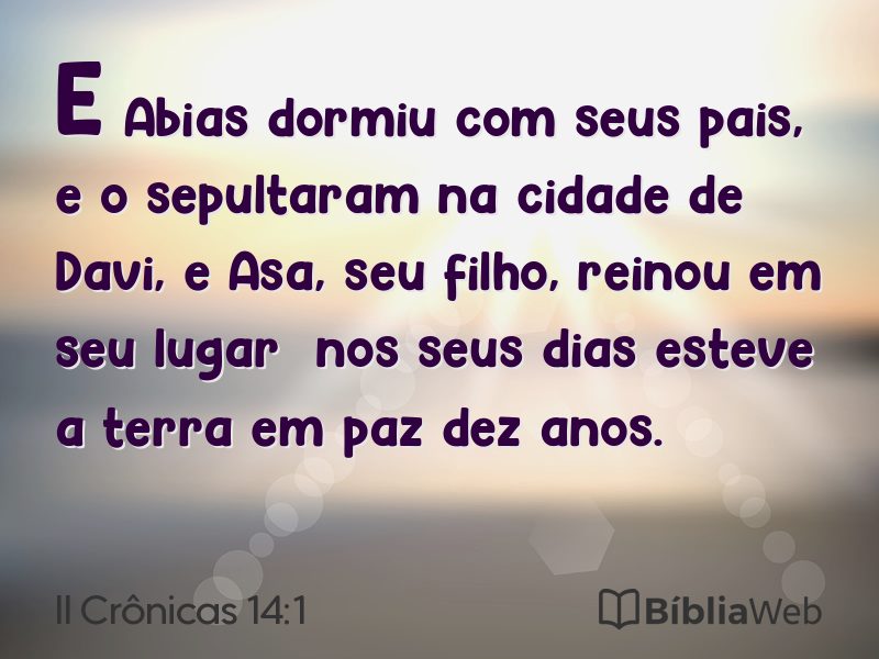II Crônicas 14:1 em imagem para compartilhar