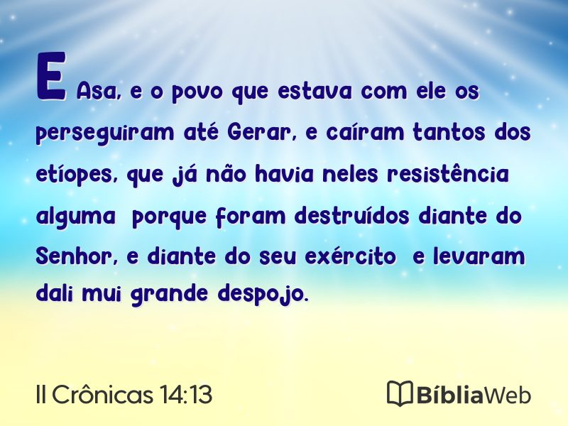 II Crônicas 14:13 em imagem para compartilhar