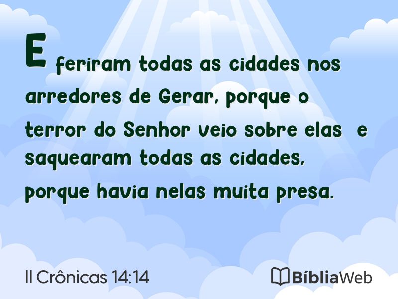 II Crônicas 14:14 em imagem para compartilhar