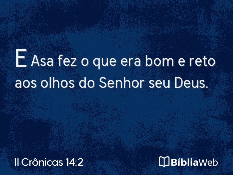 II Crônicas 14:2 em imagem para compartilhar