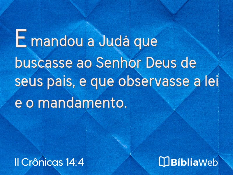 II Crônicas 14:4 em imagem para compartilhar