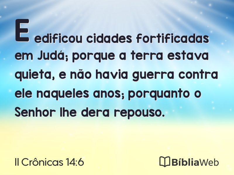 II Crônicas 14:6 em imagem para compartilhar