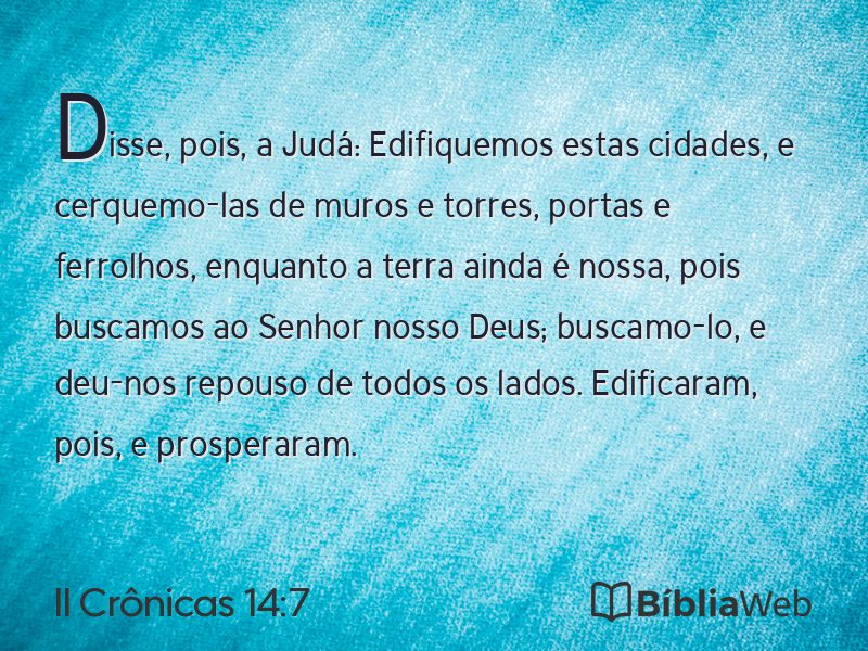 II Crônicas 14:7 em imagem para compartilhar