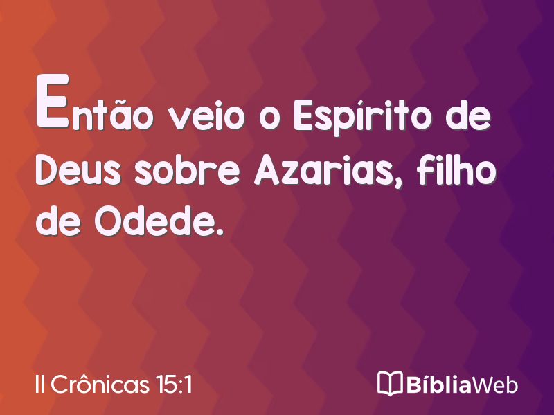 II Crônicas 15:1 em imagem para compartilhar