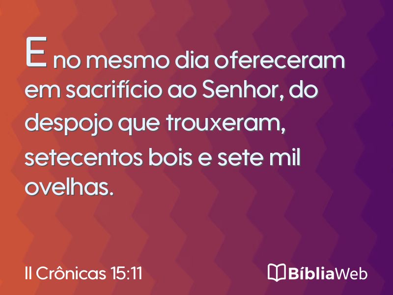II Crônicas 15:11 em imagem para compartilhar