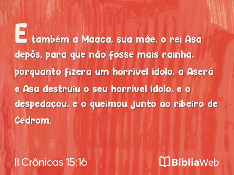 II Crônicas 15:16 em imagem para compartilhar
