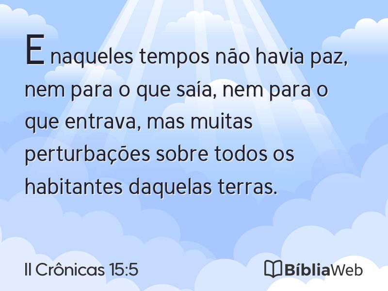II Crônicas 15:5 em imagem para compartilhar