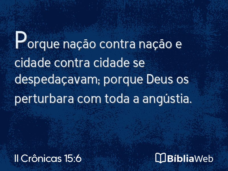 II Crônicas 15:6 em imagem para compartilhar