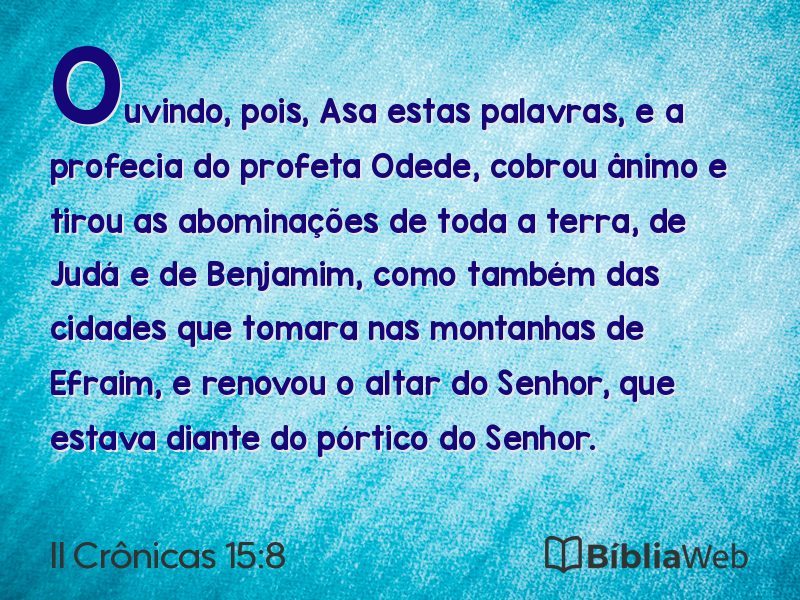 II Crônicas 15:8 em imagem para compartilhar