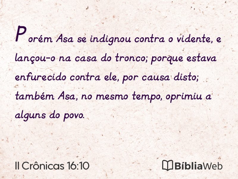 II Crônicas 16:10 em imagem para compartilhar