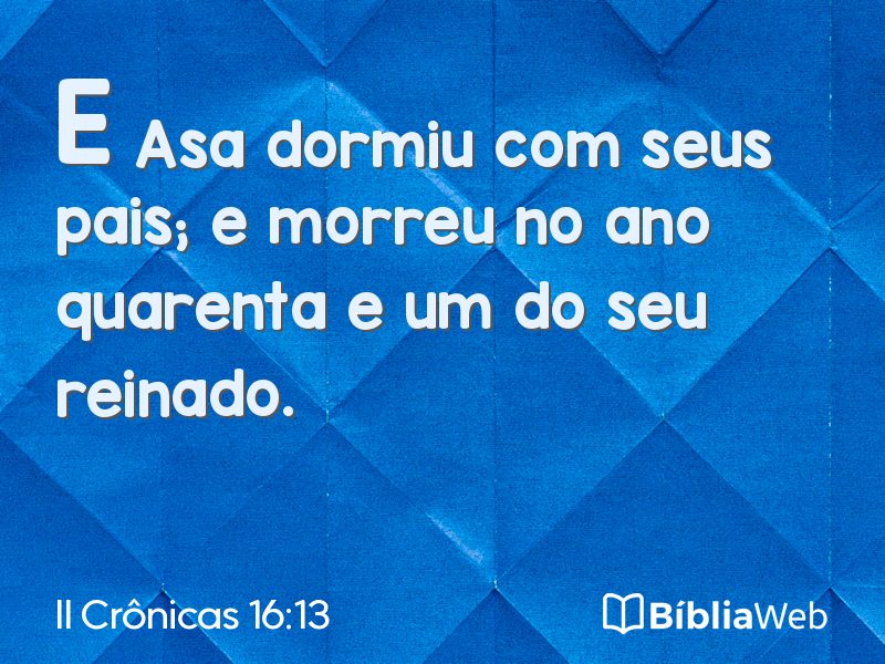 II Crônicas 16:13 em imagem para compartilhar
