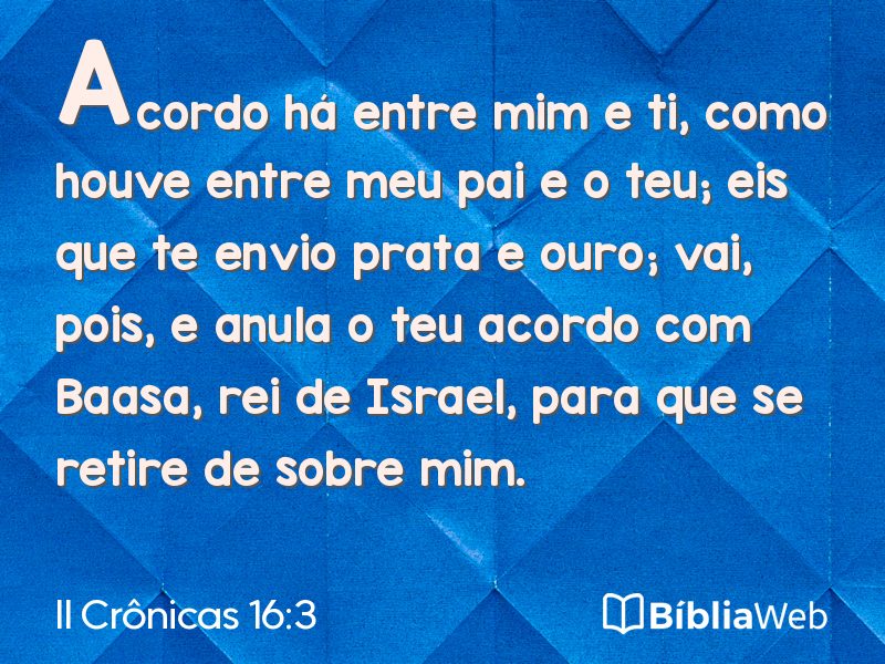 II Crônicas 16:3 em imagem para compartilhar
