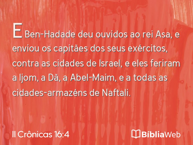 II Crônicas 16:4 em imagem para compartilhar