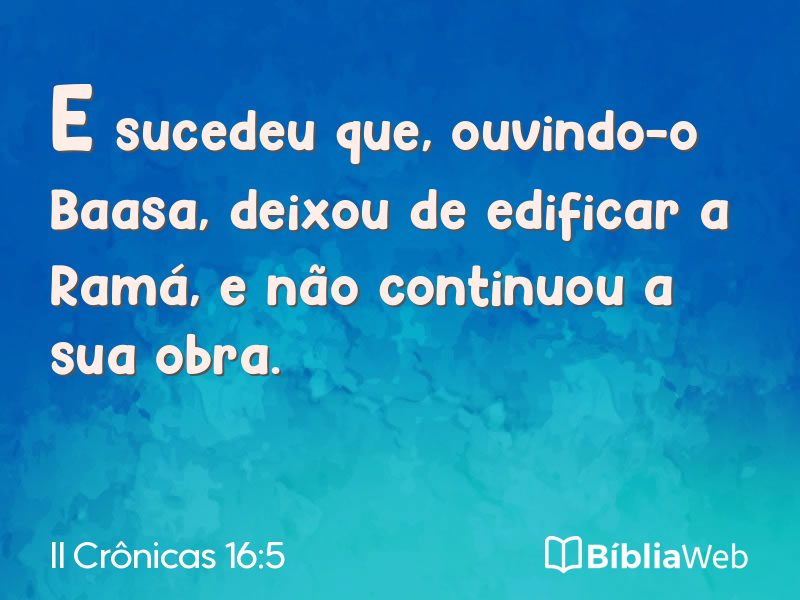 II Crônicas 16:5 em imagem para compartilhar