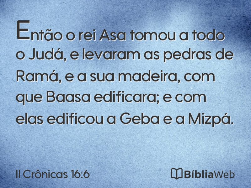 II Crônicas 16:6 em imagem para compartilhar