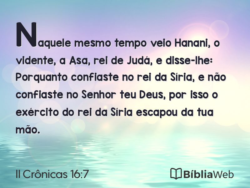 II Crônicas 16:7 em imagem para compartilhar