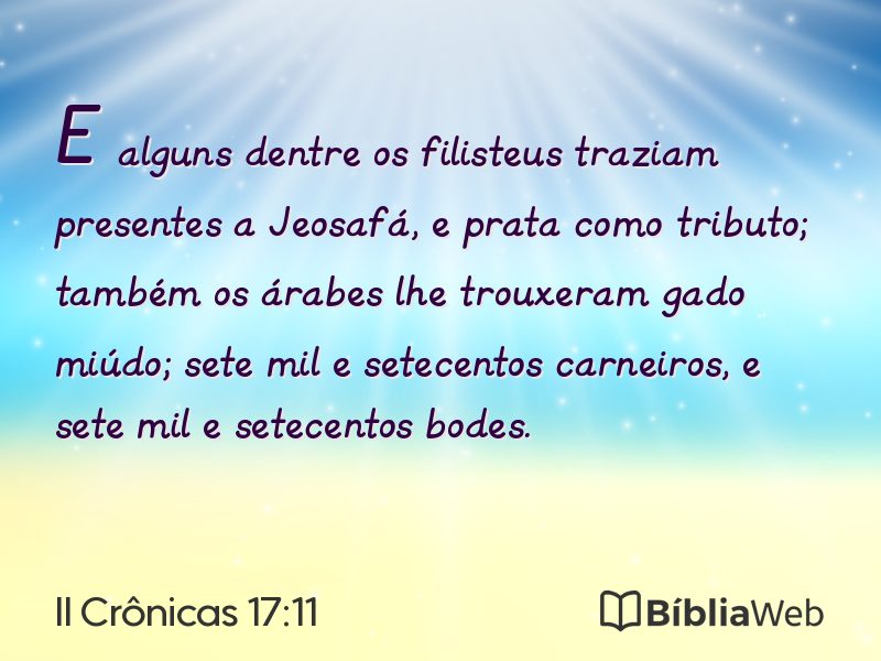 II Crônicas 17:11 em imagem para compartilhar