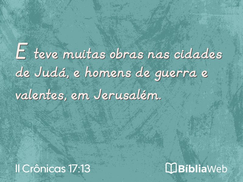II Crônicas 17:13 em imagem para compartilhar