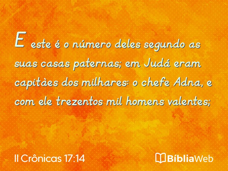 II Crônicas 17:14 em imagem para compartilhar