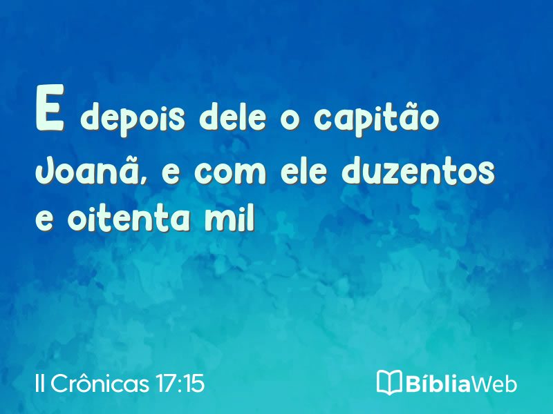 II Crônicas 17:15 em imagem para compartilhar