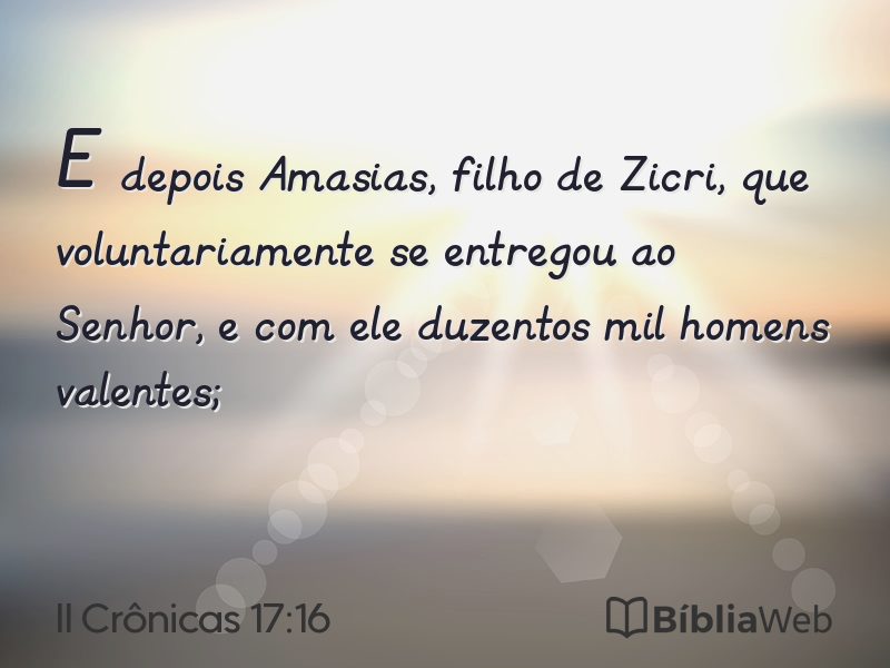 II Crônicas 17:16 em imagem para compartilhar