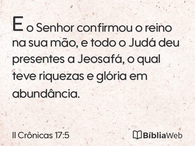 II Crônicas 17:5 em imagem para compartilhar