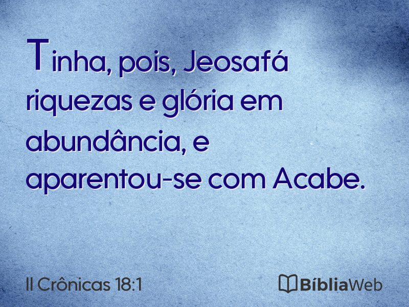 II Crônicas 18:1 em imagem para compartilhar