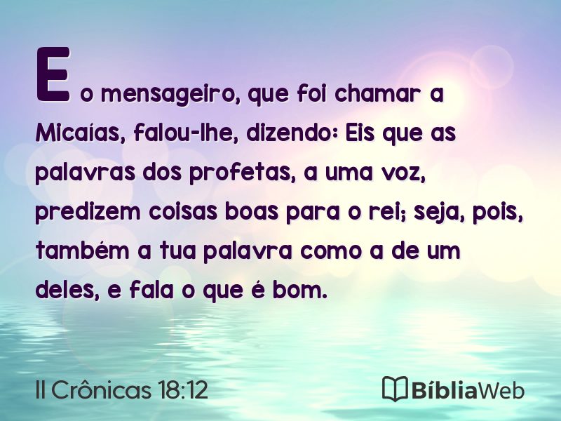 II Crônicas 18:12 em imagem para compartilhar