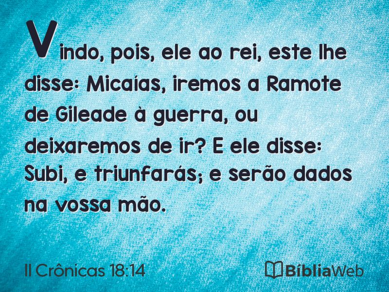 II Crônicas 18:14 em imagem para compartilhar