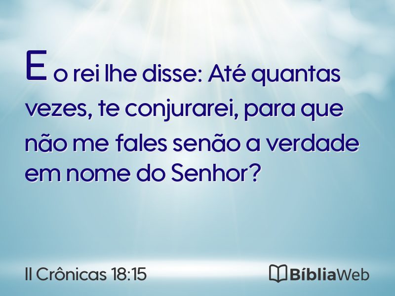 II Crônicas 18:15 em imagem para compartilhar