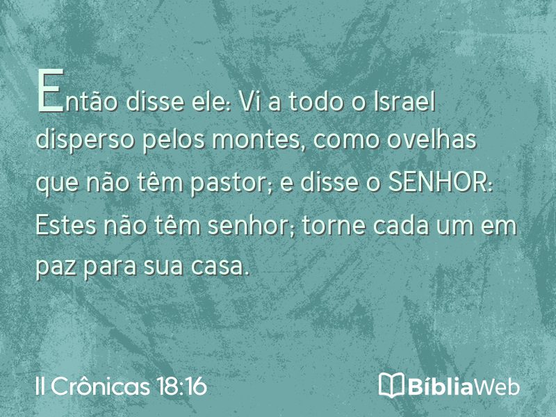 II Crônicas 18:16 em imagem para compartilhar