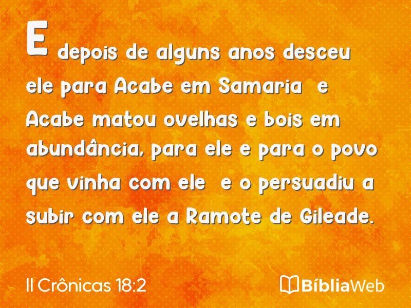 II Crônicas 18:2 em imagem para compartilhar