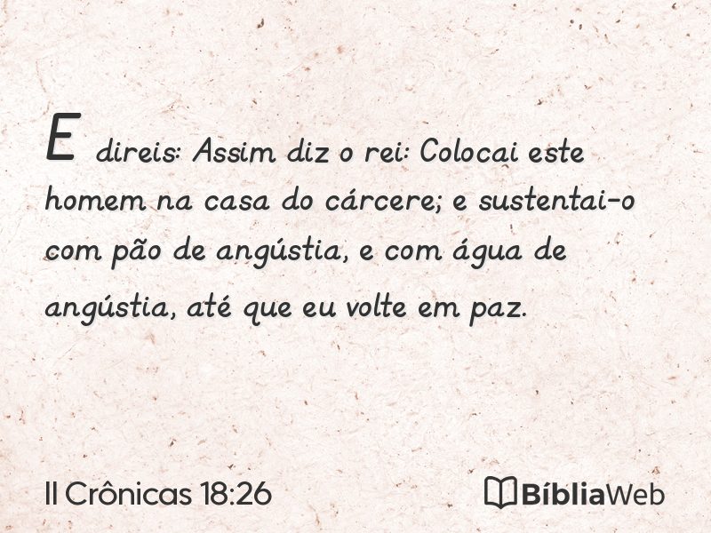 II Crônicas 18:26 em imagem para compartilhar