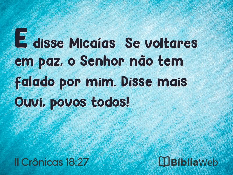 II Crônicas 18:27 em imagem para compartilhar