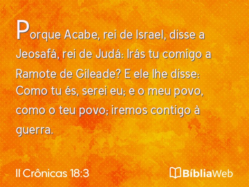 II Crônicas 18:3 em imagem para compartilhar