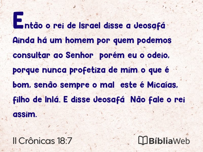 II Crônicas 18:7 em imagem para compartilhar