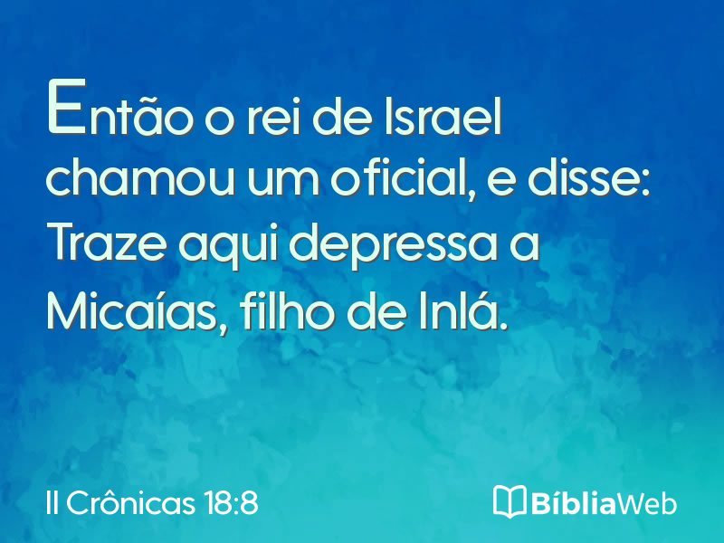II Crônicas 18:8 em imagem para compartilhar