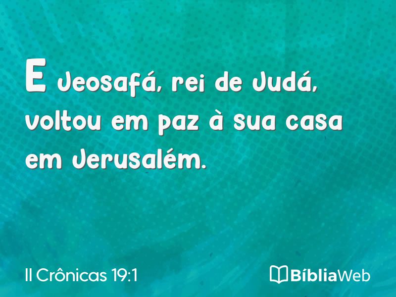 II Crônicas 19:1 em imagem para compartilhar