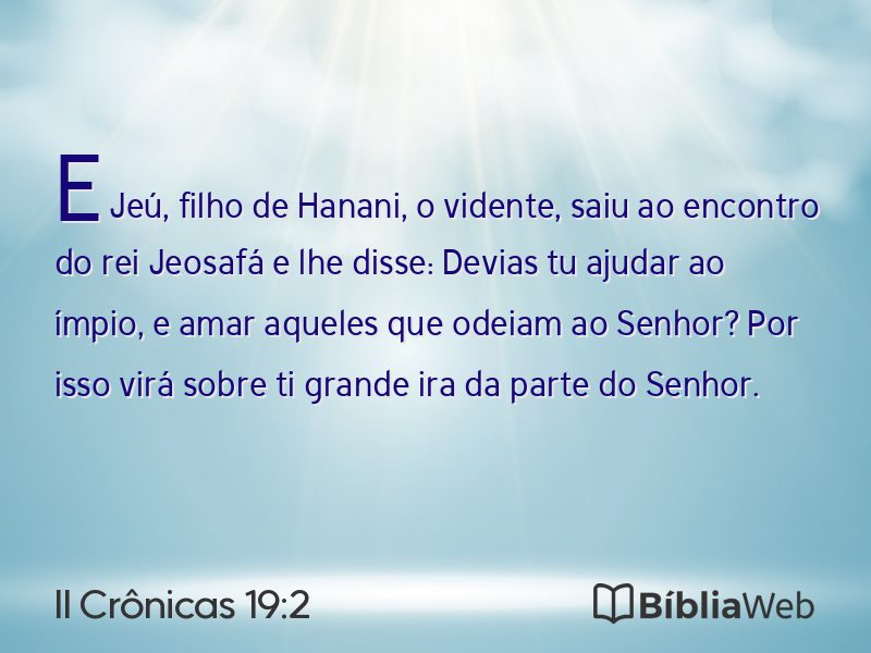II Crônicas 19:2 em imagem para compartilhar