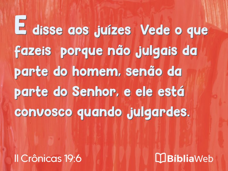 II Crônicas 19:6 em imagem para compartilhar