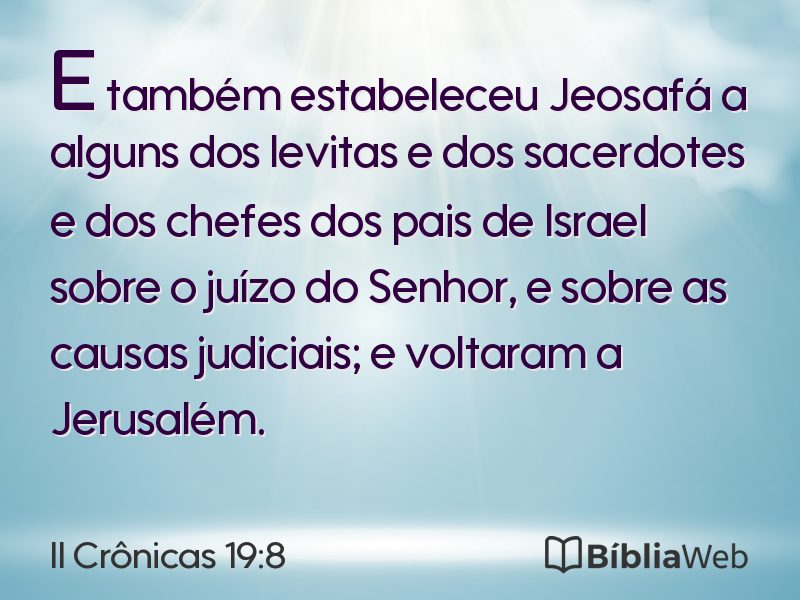 II Crônicas 19:8 em imagem para compartilhar
