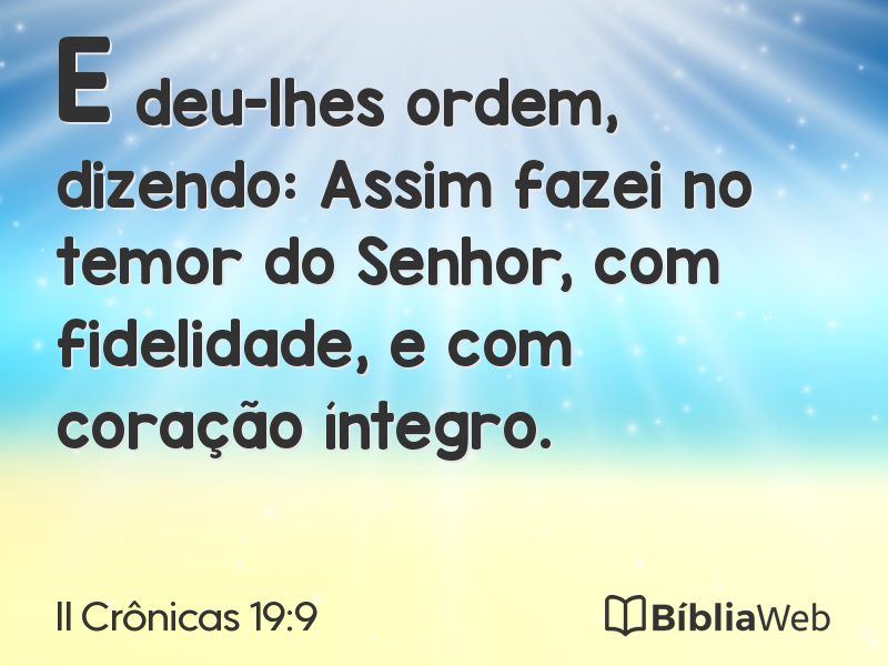 II Crônicas 19:9 em imagem para compartilhar