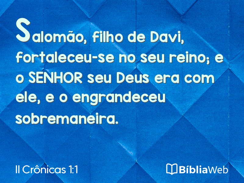 II Crônicas 1:1 em imagem para compartilhar