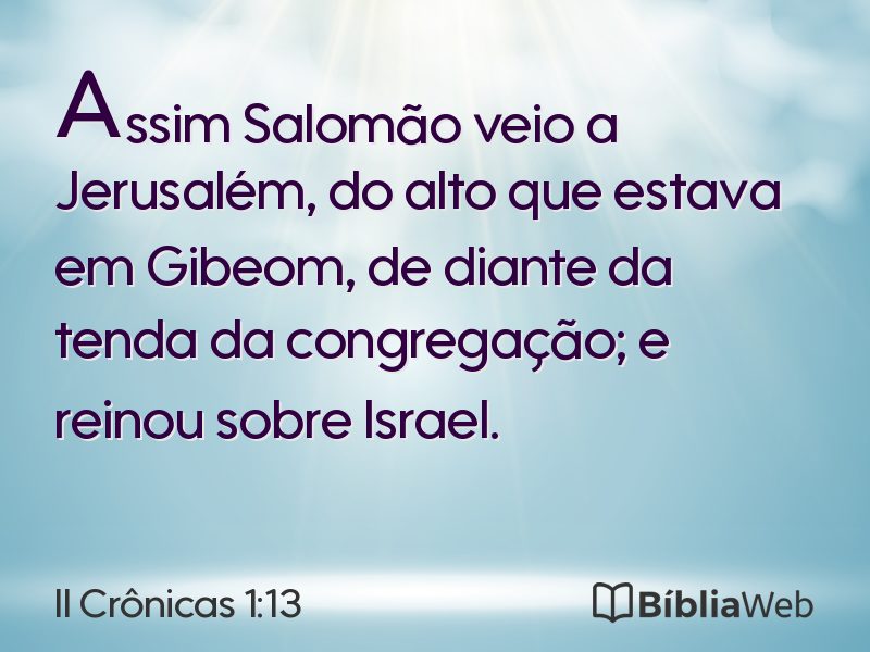 II Crônicas 1:13 em imagem para compartilhar