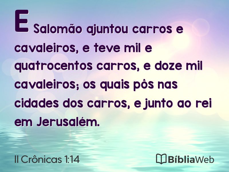 II Crônicas 1:14 em imagem para compartilhar
