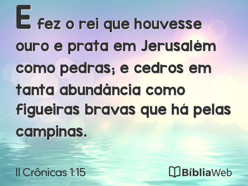 II Crônicas 1:15 em imagem para compartilhar