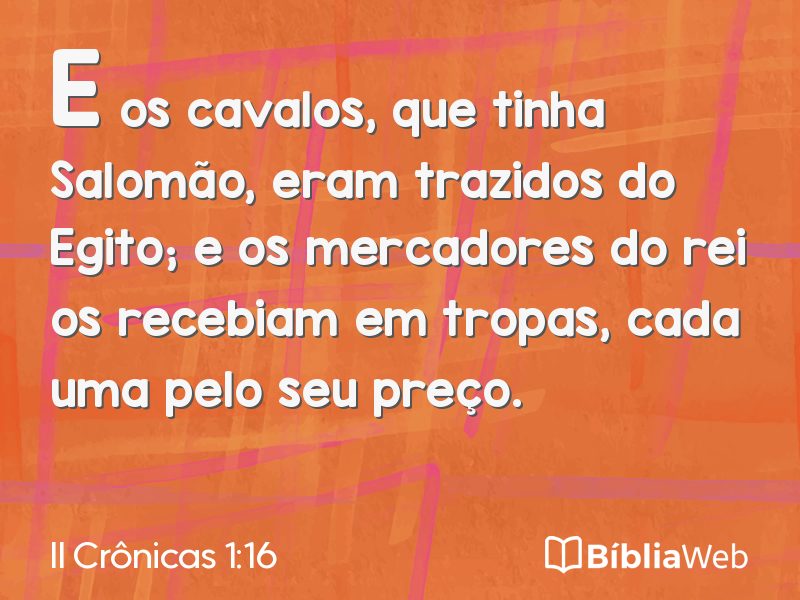 II Crônicas 1:16 em imagem para compartilhar