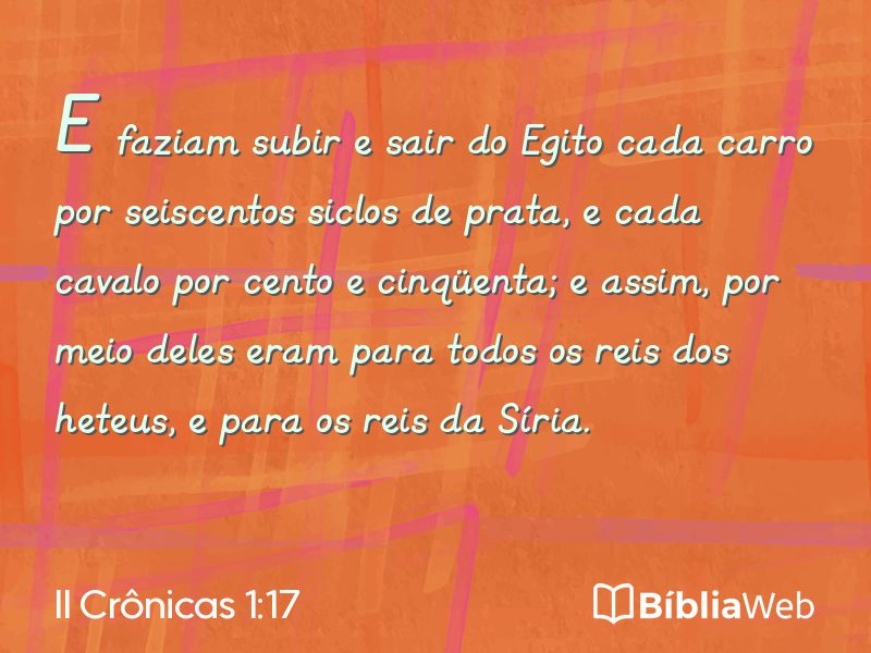 II Crônicas 1:17 em imagem para compartilhar
