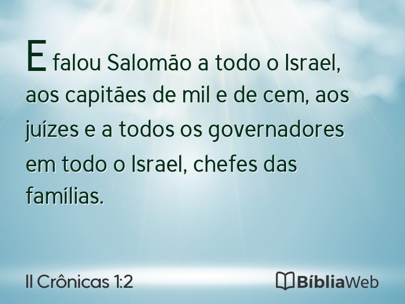 II Crônicas 1:2 em imagem para compartilhar
