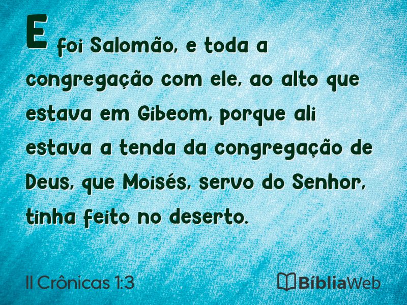 II Crônicas 1:3 em imagem para compartilhar